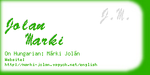 jolan marki business card